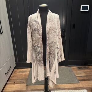 Vintage Y2K Studio Gem Floral Waterfall Cardigan Boho Duster XL USA